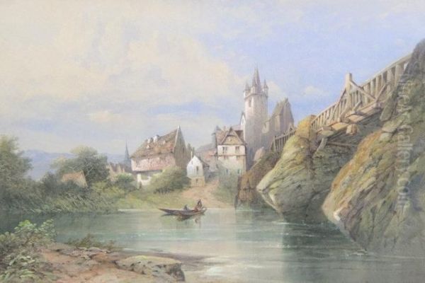 Rhineland Oil Painting by Edward M. Richardson