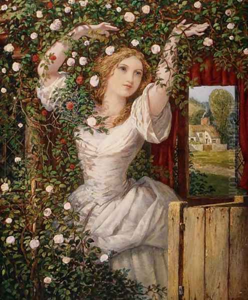 The Rose Bower Oil Painting by Edward Henry Wehnert