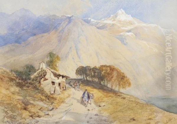 A Mountain Pass Oil Painting by Thomas Miles Richardson