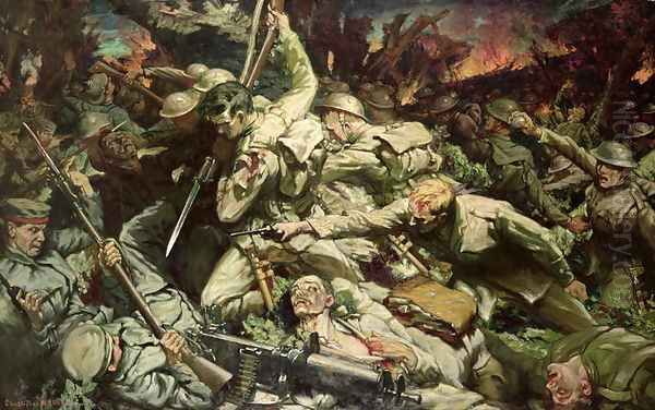 The Welsh at Mametz Wood Oil Painting by Christopher Williams