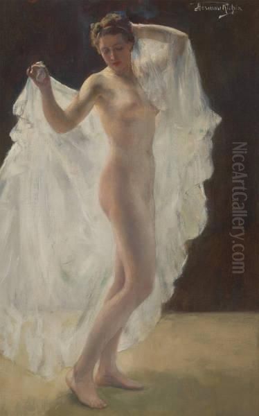 Le Papillon Blanc Oil Painting by Herman Richir