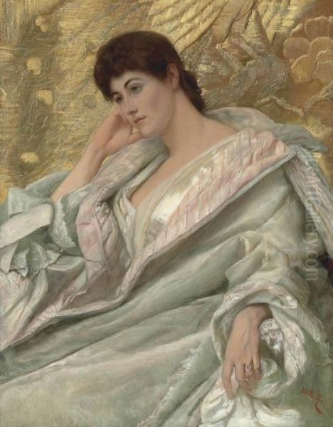 Portrait Of Mrs Charles Rome Oil Painting by Sir William Blake Richmond