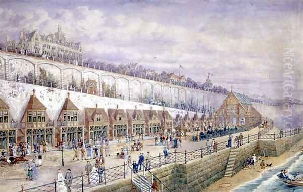 Projected design for a seaboating establishment and conservatory on the terraces below the Granville Hotel, Ramsgate Oil Painting by John Thomas Wimperis