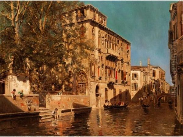 Palast In Venedig Oil Painting by Martin Rico y Ortega