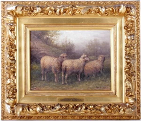 Sheep At Rest Oil Painting by George A.E., Geo Riecke