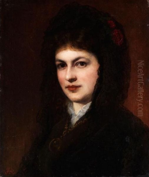 Portrait Einer Dame Oil Painting by August Riedel