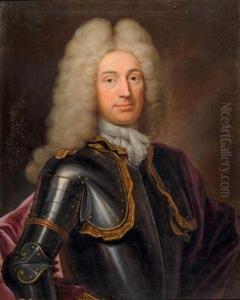 Portrait D'homme En Cuirasse Oil Painting by Hyacinthe Rigaud