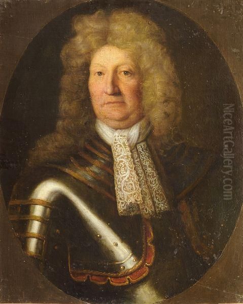 Portrait D'homme En Cuirasse Oil Painting by Hyacinthe Rigaud