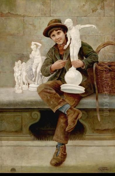 The Porcelain Figurine Seller Oil Painting by Vittorio Rignano