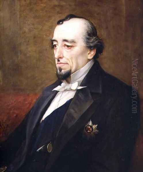 Portrait of Benjamin Disraeli, 1st Earl of Beaconsfield (1804-81) 1880 Oil Painting by Henry Jr. Weigall