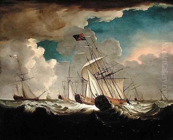 The Royal Charlotte Returning to England with Princess Charlotte of Mecklenburg-Strelitz Oil Painting by Richard Wright