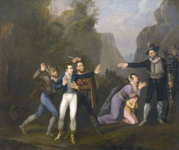 Uberfall Der Briganden Oil Painting by Louis-Leopold Robert