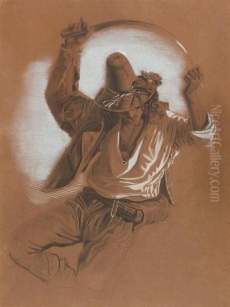 Study Of A Dancing Italian Oil Painting by Louis-Leopold Robert