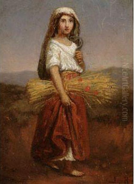 Jeune Paysanne Romaine Revenant Des Moissons, Circa 1830 Oil Painting by Louis-Leopold Robert