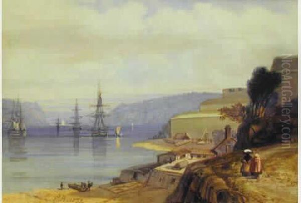 Voilier Sur Un Lac Suisse Oil Painting by Louis-Leopold Robert