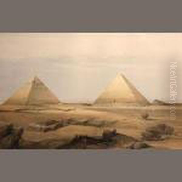 Pyramids Of Geezeh Oil Painting by David Roberts