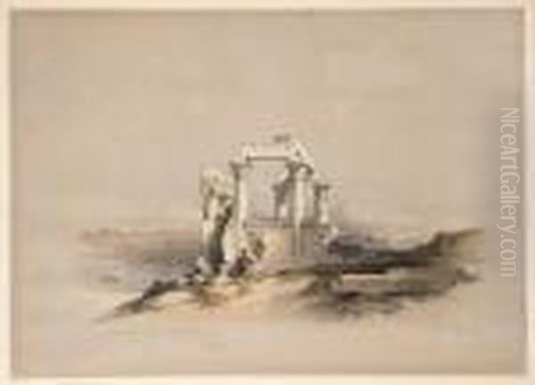 Ruins Of The Temple Of Kardeseh, Nubia Oil Painting by David Roberts