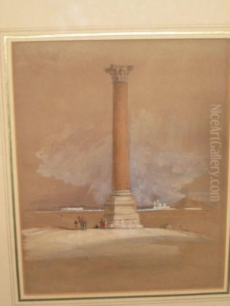 'pompey's Pillar, Alexandria' Oil Painting by David Roberts