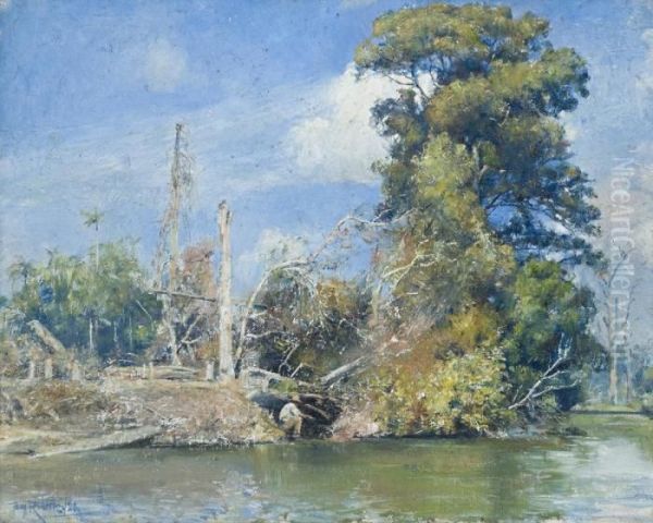 An Island On The Tweed Oil Painting by Tom Roberts