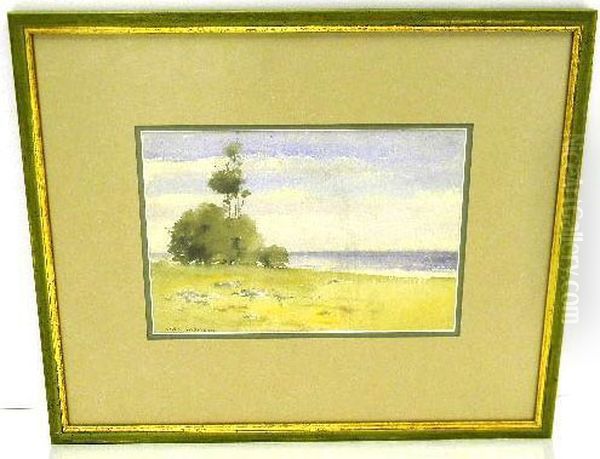 Lakeside Landscapes With Trees Oil Painting by William S. Robinson