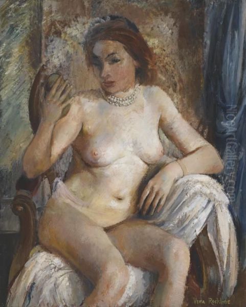 Nude With Mirror Oil Painting by Vera Rockline