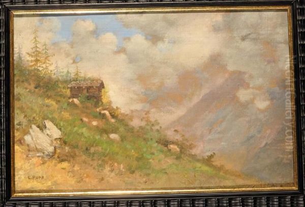 Baita In Alta Montagna Oil Painting by Leonardo Roda