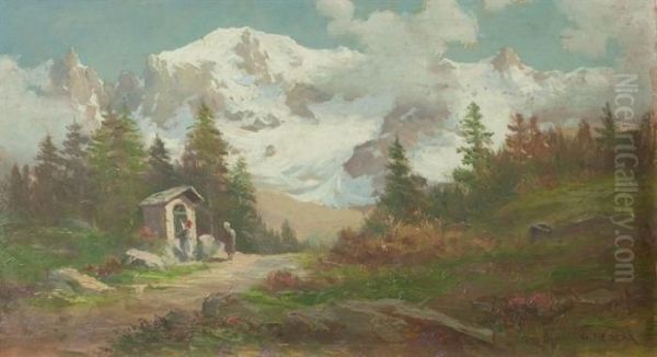 La Cappelletta Di Montagna Oil Painting by Leonardo Roda