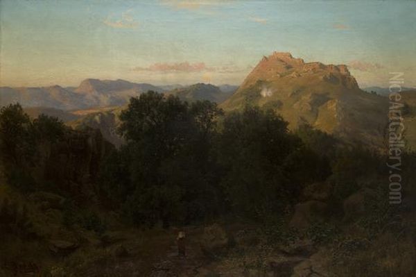 Veduta Di Cervara Oil Painting by Carl Gustav Rodde