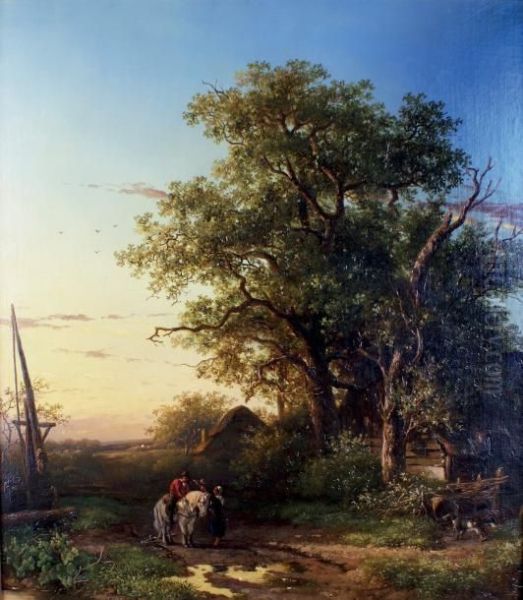 La Rencontre Sur Le Chemin Oil Painting by Willem Roelofs