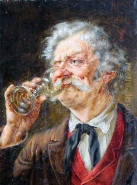 The Wine Connoisseur Oil Painting by Georg Roessler