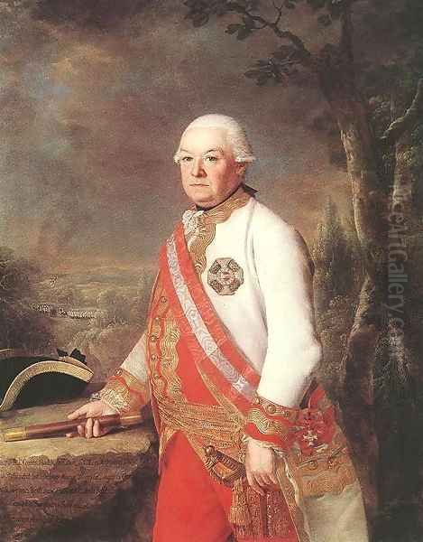 Portrait of General Count Andras Hadik 1783 Oil Painting by Johann Georg Weikert