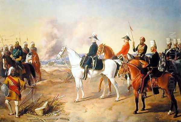 General Gough, Commander-in-chief of the Army of The Sutlej Oil Painting by John Wheeler of Bath