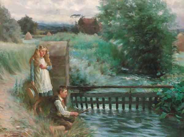 In long long days of Summer Oil Painting by Thomas Harrington Wilson