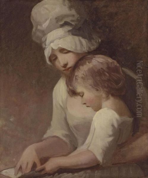 Portrait Of A Lady And A Child Oil Painting by George Romney