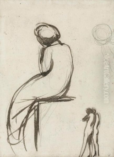 A Seated Woman Oil Painting by George Romney