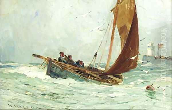 Leaving harbour Oil Painting by William Wilson