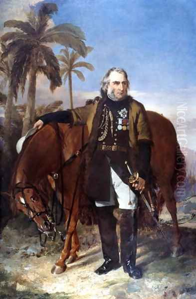 Lieutenant General Sir Charles Napier and his arab charger Red Rover, 1853 Oil Painting by Edwin Williams