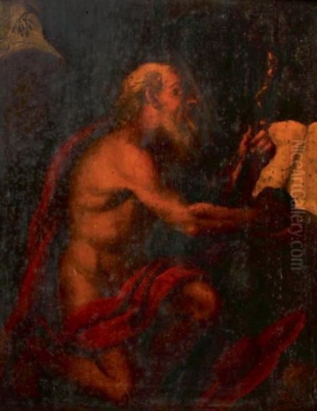 Saint Jerome Oil Painting by Cristoforo Pomarancio (Roncalli)