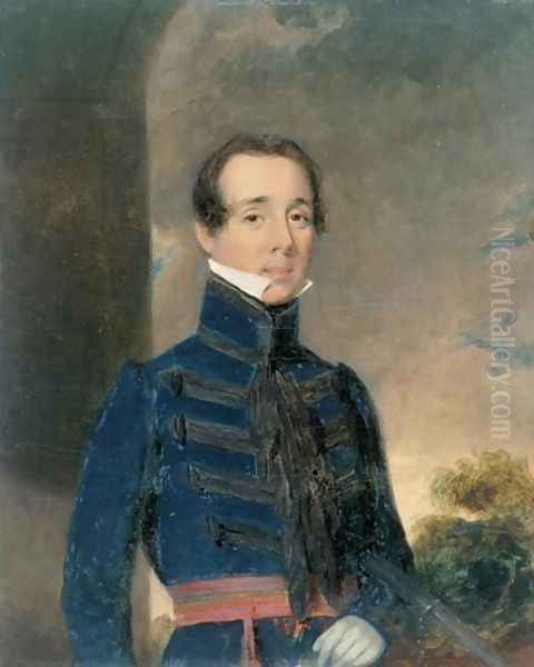 Lieutenant George Briggs (1808-75) Madras Artillery, c.1832 Oil Painting by John Godwin Williams