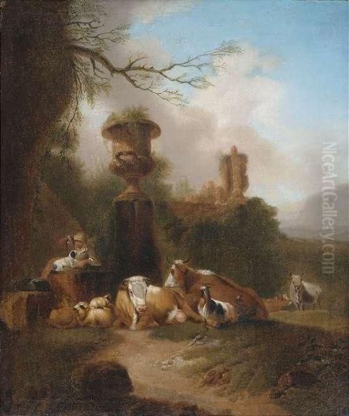 Hirtenidylle In Der Romischen Campagna Oil Painting by Johan Heinrich Roos