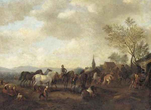 A horse fair 2 Oil Painting by Philips Wouwerman