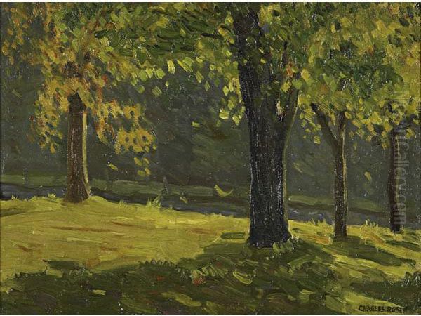 Untitled Autumn Landscape Oil Painting by Charles Rosen