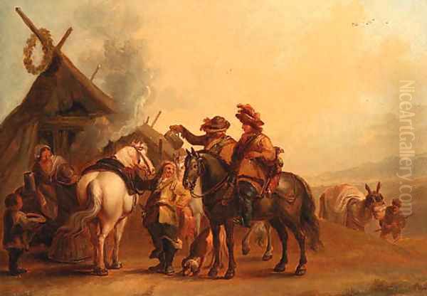 A Hunting Party Oil Painting by Philips Wouwerman