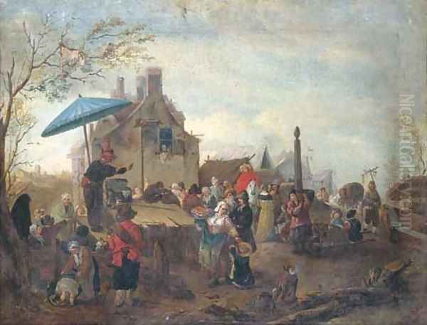 A market scene with a quack Oil Painting by Philips Wouwerman