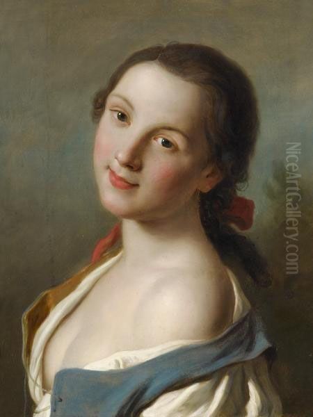 Portrait Of A Young Woman Oil Painting by Pietro Antonio Rotari