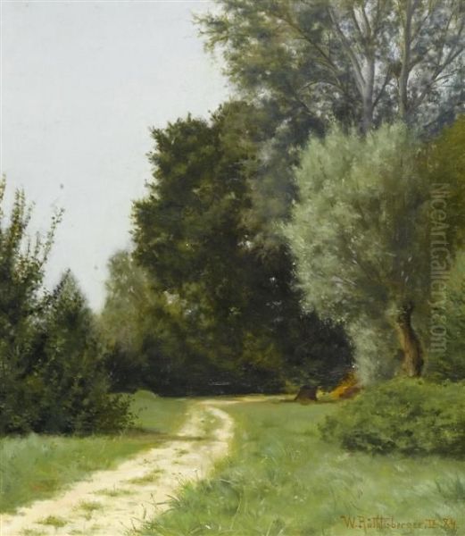 The Road To The Forest Edge Oil Painting by William Rothlisberger