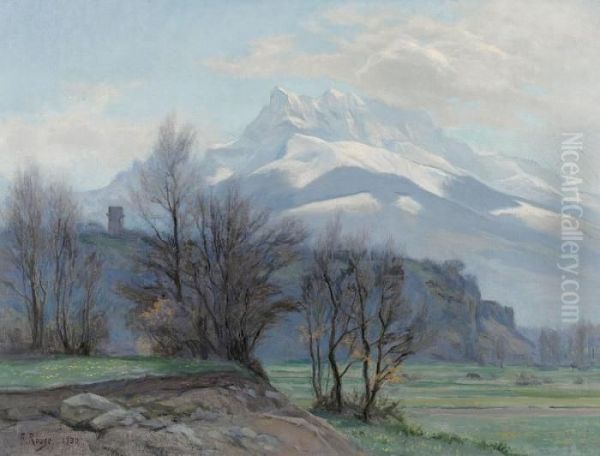 Les Dents Du Midi Oil Painting by Frederic Rouge