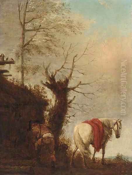 Collecting firewood Oil Painting by Philips Wouwerman