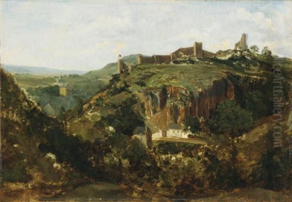 Bourg En Auvergne Oil Painting by Theodore Rousseau