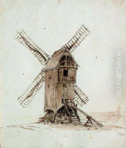 Le Moulin. Oil Painting by Theodore Rousseau